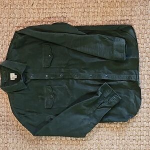 Hunter green lightweight corduroy hinter's shirt from J. CREW